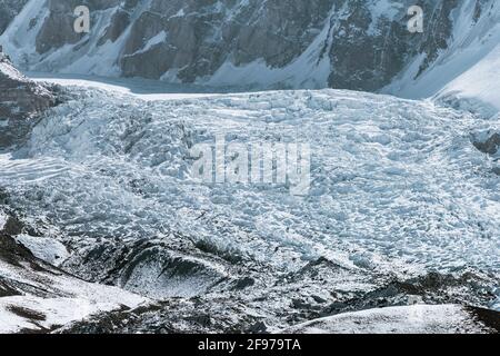 Fotografia aerea dello scenario naturale di Muztagh ATA a Xinjiang, Cina Foto Stock