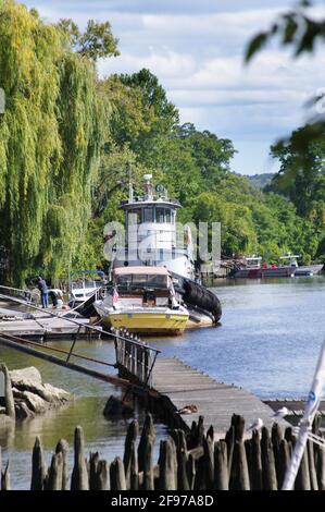 Scene lungo il fiume Hudson dentro e intorno a Kingston, New York.USA Foto Stock