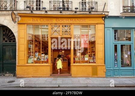 Negozio la Cure Gourmande su l'Ile Saint Louis Island in Parigi Francia Foto Stock