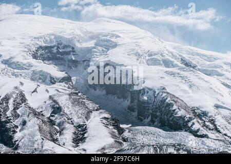 Fotografia aerea dello scenario naturale di Muztagh ATA a Xinjiang, Cina Foto Stock