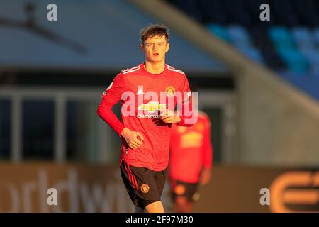 Manchester, Regno Unito. 16 Apr 2021. Joe Hugill n. 9 di Manchester United a Manchester, Regno Unito il 4/16/2021. (Foto di Conor Molloy/News Images/Sipa USA) Credit: Sipa USA/Alamy Live News Foto Stock