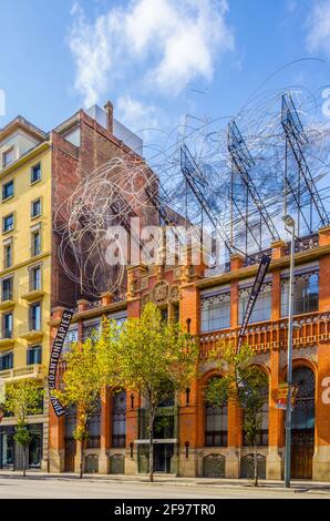 Vista della Fondacion Antoni Tapies a Barcellona, Spagna Foto Stock