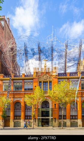 Vista della Fondacion Antoni Tapies a Barcellona, Spagna Foto Stock