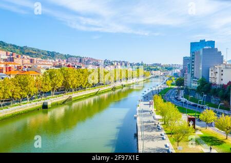 Vista aerea di Bilbao, Spagna Foto Stock