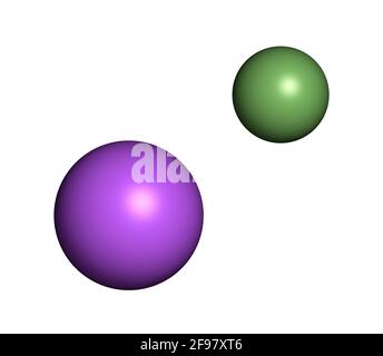 Struttura chimica del fluoruro di sodio, illustrazione Foto Stock