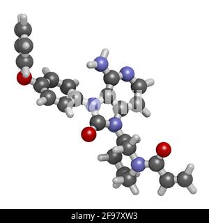 Tolebrutinib molecola di farmaco per sclerosi multipla, illustrazione Foto Stock