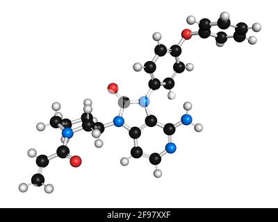 Tolebrutinib molecola di farmaco per sclerosi multipla, illustrazione Foto Stock