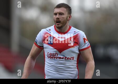 St Helens, Regno Unito. 16 Apr 2021. Joe Batchelor (20) di St Helens durante la partita a St Helens, UK, il 16/2021. (Foto di Richard Long/News Images/Sipa USA) Credit: Sipa USA/Alamy Live News Foto Stock