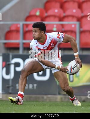 St Helens, Regno Unito. 16 Apr 2021. Regan Grace (5) di St Helens durante la partita a St Helens, UK, il 16/2021. (Foto di Richard Long/News Images/Sipa USA) Credit: Sipa USA/Alamy Live News Foto Stock