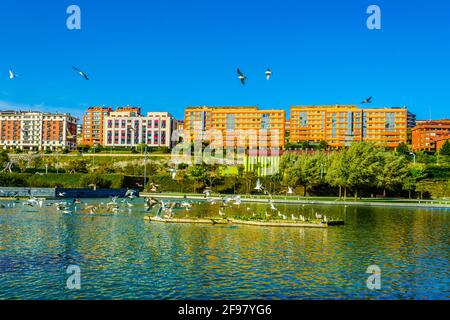 Vista del parque atlantico de las lama a Santander, Spagna Foto Stock