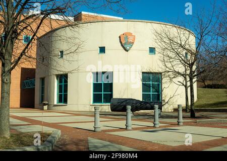 Staten Island, NY - USA - 30 gennaio 2021: Vista panoramica del Fort Wadsworth Visitor Center nella Gateway National Recreation Area Foto Stock