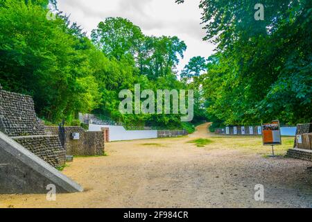 Antiche rovine di Augusta Raurica vicino a Basilea, Svizzera Foto Stock