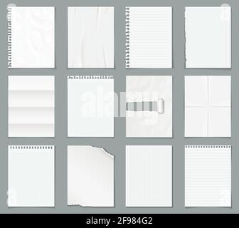 Imposta un mockup bianco realistico per carte pulite Illustrazione Vettoriale