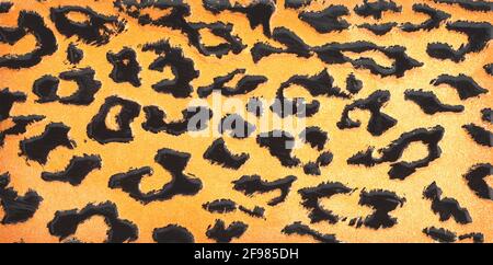 ceramica piastrella leopardo imitazione pelle. Sfondo tessuto della pelle Foto Stock