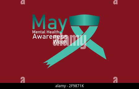 Settimana della consapevolezza della salute mentale osservata nel calendario annuale di ogni mese di maggio Awareness Vector Illustration. Banner, Poster campo di sensibilizzazione internazionale Illustrazione Vettoriale