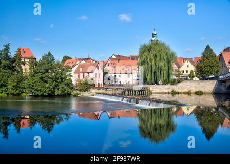 Schleifmühle, Judenturm, fiume, città vecchia, architettura, Autunno, Lauf an der Pegnitz, Franconia Centrale, Franconia, Baviera, Germania Foto Stock