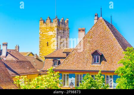 Torre del carcere di Neuchatel, Svizzera Foto Stock