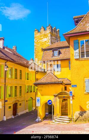 Torre del carcere di Neuchatel, Svizzera Foto Stock