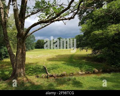 Hachinger Bach nell'Ostpark Foto Stock