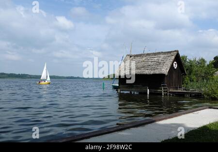 Camping vacanze al Schaalsee, Segelboot Foto Stock