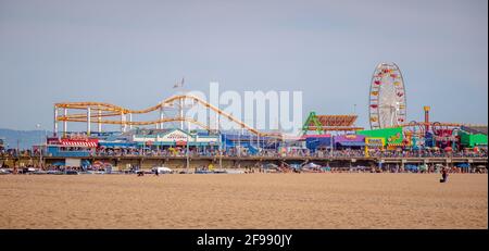 Molo di Santa Monica a Los Angeles - fotografia di viaggio Foto Stock