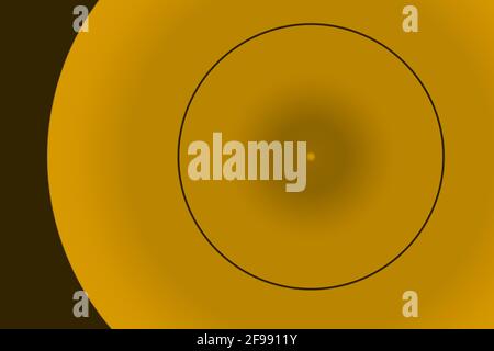 Illustrazione circolare colorata in nero e giallo per sfondi, sfondi o striscioni Foto Stock