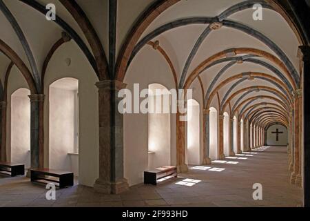 Corvey Castello, ex abbazia imperiale, chiostro barocco, costruito durante il regno di Massimiliano von Horrich (1714-22), Höxter, Nord Reno-Westfalia, Germania / Foto Stock