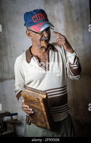 Fabbrica di sigari a San Antonio de los Baños, provincia di Artemisa, Cuba Foto Stock