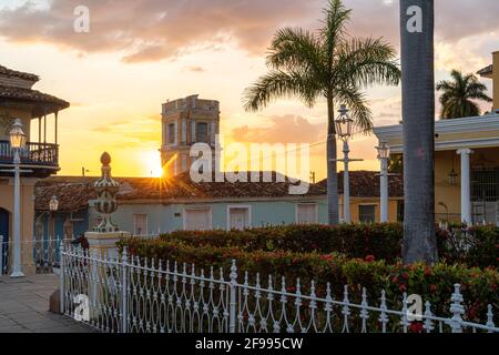 Palacio Cantero, Museo de Historia Municipale su Plaza Mayor e a Trinidad, Provincia Spiritus Sancti, Cuba Foto Stock