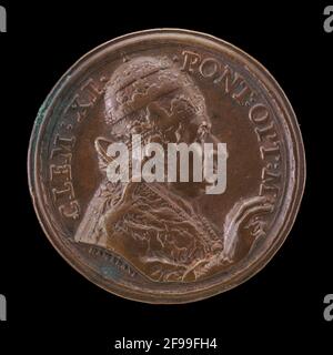 Clemente XI (Giovanni Francesco Albani, 1649-1721), Papa 1700 [Obverso], 1704. Foto Stock