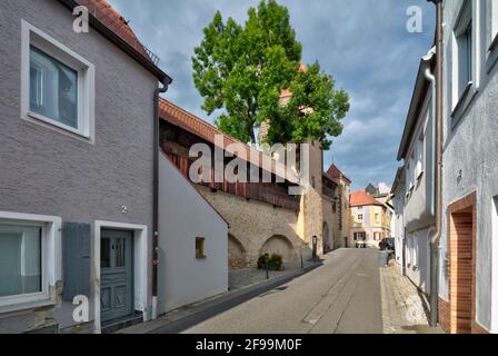 Porta di mattoni, porta della città, mura della città, fortificazioni della città, Amberg, Alto Palatinato, Baviera, Germania, Europa Foto Stock