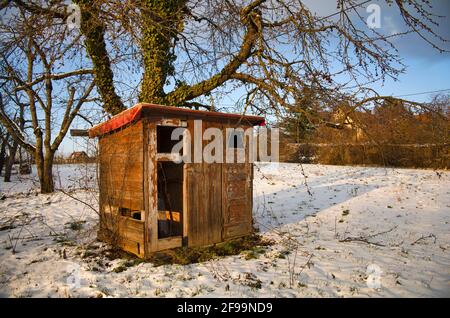 Vecchio capannone su un ex frutteto, Stoccarda, Baden-Wuerttemberg, Germania Foto Stock