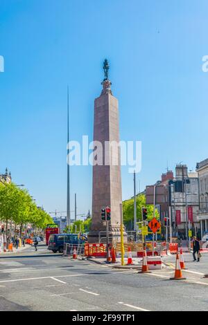 DUBLINO, IRLANDA, 9 MAGGIO 2017: Monumento Parnell nel centro di Dublino, irlanda Foto Stock