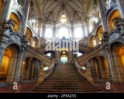 Vista sull'edificio principale del Berlin Moabit Criminal Campo Foto Stock