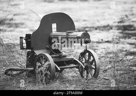 PM M1910 era una mitragliatrice pesante utilizzata da Esercito imperiale russo durante la prima guerra mondiale e la Rossa Esercito durante la guerra civile russa e la seconda guerra mondiale Foto Stock