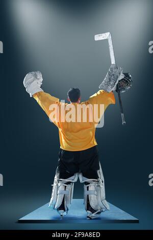 Giocatore di Hockey indietro Foto Stock