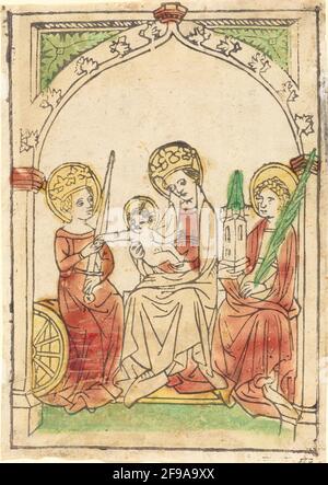 Madonna tra i Santi Caterina e Barbara, 1440/1460. Foto Stock