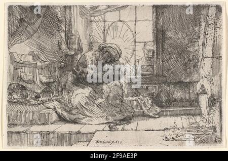 La Vergine col Bambino con il gatto e il serpente, 1654. Foto Stock