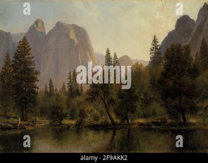 Cathedral Rocks, Yosemite Valley, ca. 1872. Foto Stock