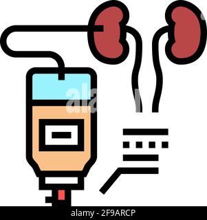 illustrazione vettoriale dell'icona del colore della malattia di nephromostomia Illustrazione Vettoriale