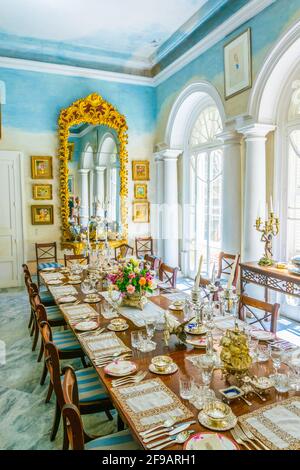 VALLETTA, MALTA, 3 MAGGIO 2017: Sala da pranzo nella Casa Rocca piccola a la Valletta, Malta Foto Stock