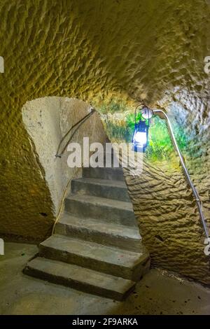 VALLETTA, MALTA, 3 MAGGIO 2017: Rifugio aereo nella Casa Rocca piccola a la Valletta, Malta Foto Stock