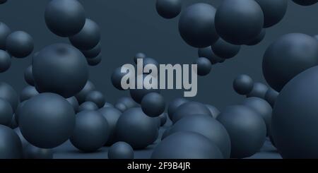 astratto blu chiaro forma geometrica sfere sfere rappresentazione 3d illustrazione Foto Stock