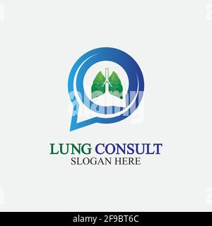 Lungs Consult Logo disegni vettoriali, Lungs Forum logo template, Lungs Care icona. Illustrazione Vettoriale