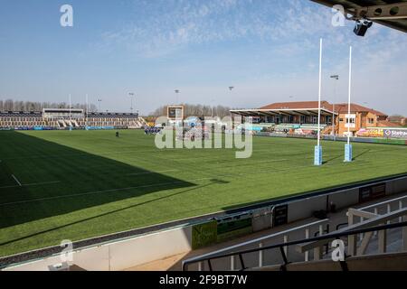 Newcastle, Regno Unito. 20 Marzo 2021. NEWCASTLE UPON TYNE, REGNO UNITO. 17 APRILE una visione generale prima della partita della Gallagher Premiership tra Newcastle Falcons e Bristol a Kingston Park, Newcastle sabato 17 aprile 2021. (Credit: Chris Lishman | MI News) Credit: MI News & Sport /Alamy Live News Foto Stock