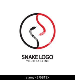 Modello con logo Snake. Illustrazione vettoriale. Illustrazione Vettoriale
