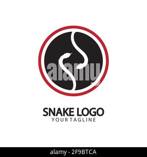 Modello con logo Snake. Illustrazione vettoriale. Illustrazione Vettoriale