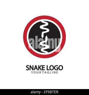 Modello con logo Snake. Illustrazione vettoriale. Illustrazione Vettoriale