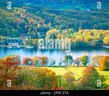 Regno Unito, Inghilterra, Cumbria, Lake District National Park, Windermere, autunno, Foto Stock