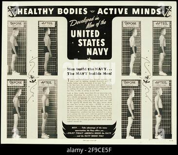 Un poster di reclutamento americano della seconda guerra mondiale per la marina americana Foto Stock